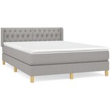  Box spring postelja z vzmetnico svetlo siva 140x200 cm blago, (20723666) | Shoptok.si