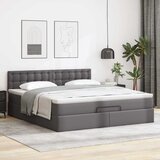 vidaXL Otomanski okvir kreveta s madracem sivi 160x200cm umjetna koža Cijene