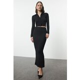 Trendyol Black Jacquard-Knit Bottom-Top Set