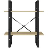 Ormarić za knjige s 2 razine boja hrasta 60 x 30 x 70 cm drveni | shoptok.hr