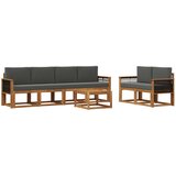 vidaXL Zunanja garnitura za sedenje 6 pcs Naravna in antracitna, (5000280641) | Shoptok.si