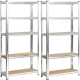 2x metal shelf 70x30x154 srebrna, (21703439)
