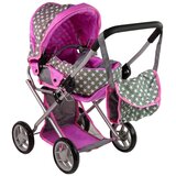  2-u-1 kolica s torbom za lutke sivo ružičasta | shoptok.hr