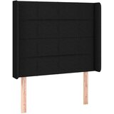  Uzglavlje s ušima crni 103x16x118/128 cm od tkanine | shoptok.hr
