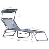 Modern Home ležaljka s podesivim baldahinom - siva | shoptok.hr