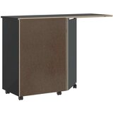 vidaXL Rolling Cabinet z mizo "MOSS" Black Solid Wood Pine | Shoptok.si