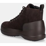 Moon Boot Snežke iz semiša MB MEZZALUNA LACE UP MID SUEDE rjava barva, 80D2500030 M010 | Shoptok.si