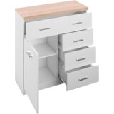 Kondela Komoda/predalnik 1D4S, bela/hrast sonoma, TOPTY TIP 12 | Shoptok.si