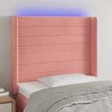  LED uzglavlje ružičasto 93x16x118/128 cm baršunasto | shoptok.hr