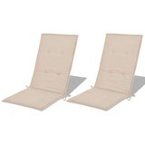  Jastuci za vrtne stolice 2 kom krem 120 x 50 x 3 cm od tkanine | shoptok.hr