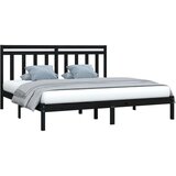 Posteljni okvir črn iz trdnega lesa 200x200 cm, (20647002) | Shoptok.si