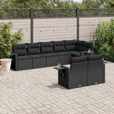 vidaXL 8-dijelni set vrtnih sofa od poliratana s jastucima crni | shoptok.hr