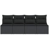  4-dijelni set vrtnih sofa od poliratana s jastucima crni | shoptok.hr