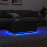  Klub stolić s LED svjetlima crni hrast 90x49x40 cm | Shoptok.si