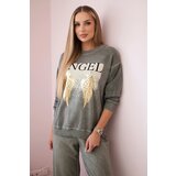 Kesi Włoski Włoski Cotton set Angel sweatshirt + pants khaki Cijene