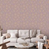  Tapeta - Cute Light-Beige Little Flowers - Small flowers with beige - undulating petals on a blue background. 49x1000 | shoptok.hr