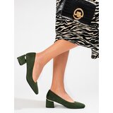 VINCEZA women's pumps on low post green Cene