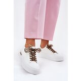Boto Women's sneakers on a chunky platform with decorative lacing white Zidora | shoptok.hr