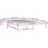  Okvir za krevet sivi 120x190 cm masivna borovina mali bračni | shoptok.hr