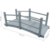  Vrtni most sivi 140 x 60 x 56 cm od masivne jelovine | shoptok.hr