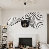 Nettlife viseča svetilka E27 Črna Moderna Diam.120cm Polikarbonat Design Klobuk Max.40W za dnevno sobo jedilnico kuhinjo, brez žarnice, (22122970) Cene