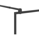 Pregrada za tuš s policom crna 90x195 cm staklo ESG i aluminij | shoptok.hr