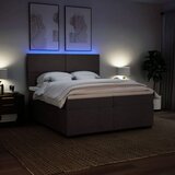  Krevet s oprugama i madracem tamnosmeđi 200x200 cm od tkanine | shoptok.hr