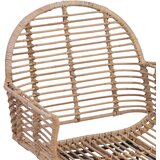  Stolac za blagovanje 2 kom. Ratan i čelik Prirodna Smeđa 57 x 55 x 85 cm | Shoptok.si