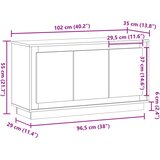  Komoda boja starog drva 102x35x55 cm od konstruiranog drva | shoptok.hr