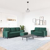  3-dijelni set sofa s jastucima tamnozeleni baršunasti | shoptok.hr