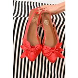 Fox Shoes Women's Red Satin Fabric Flats | shoptok.hr