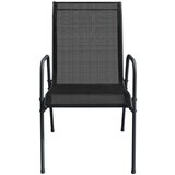  Vrtni stoli 4 kosi jeklo in tekstil črne barve, (20661681) | Shoptok.si