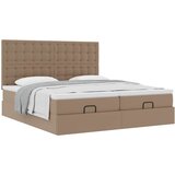 vidaXL Otomanski posteljni okvir z vzmetnicami kapučino 200x200 cm, (21608556) | Shoptok.si