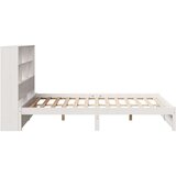 vidaXL Knjižna postelja brez ležišča bela 140x190 cm trdna borovina | Shoptok.si