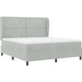 Box Spring postelja z vzmetnico - Svetlo siva, 180x200 cm, Žamet, (22050545) | Shoptok.si