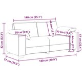 Sofa Bež Poliester 2.5-sedežna Odstranljive prevleke Sofa, (22054415) | Shoptok.si