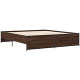  Okvir za krevet boja hrasta 180x200cm konstruirano drvo i metal | shoptok.hr