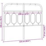 vidaXL Kovinsko vzglavje belo 120 cm | Shoptok.si