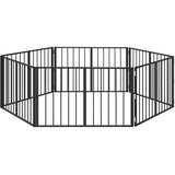  Vrata za pse 6 pcs Crna 100 x 60 cm Cinkani čelik | Eponuda.ba