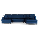 Cosmopolitan Design Plava baršunasti sklopiva/s prostorom za odlaganje kutna garnitura (s desnim kutom/u obliku slova "U") Kyoto – Cosmopolitan Design Plava baršunasti sklopiva/s prostorom za odlaganje kutna garnitura (s desnim kutom/u obliku slova "U") Kyoto – Slike