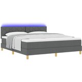  LED Box Spring Krevet Tamno siva 180 x 200 cm tkanina | shoptok.hr