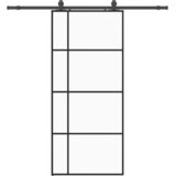  Klizna vrata s priborom crna 90 x 205 cm od ESG stakla | shoptok.hr