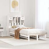  Knjižna postelja brez vzmetnice bela 75x190 cm trdna borovina, (21532584) | Shoptok.si