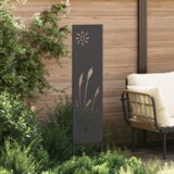 vidaXL Dekorativni panel za vrt Črna 32 x 140 cm Mnogi jeklo | Shoptok.si