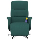 vidaXL Masažni naslanjač z oporo za noge temno zeleno blago | Shoptok.si