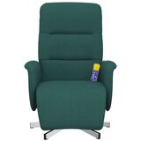 vidaXL Masažni naslonjač od tkanine s osloncem za noge tamnozeleni | shoptok.hr