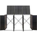  Spremište za 3 kante za smeće crno 207 x 80 x 117 cm poliratan | Eponuda.com