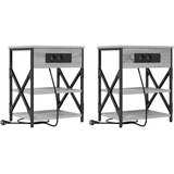  Noćni ormar 2 pcs Siva Sonoma 41 x 31 x 51 cm Konstruirano drvo | Eponuda.ba