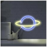  LED neonska zidna dekoracija PLANET LED/3W/3xAA USB plava/žuta | Eponuda.com