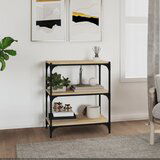 vidaXL Knjižna omara sonoma hrast 60x33x70,5 cm inž. les in jeklo | Shoptok.si